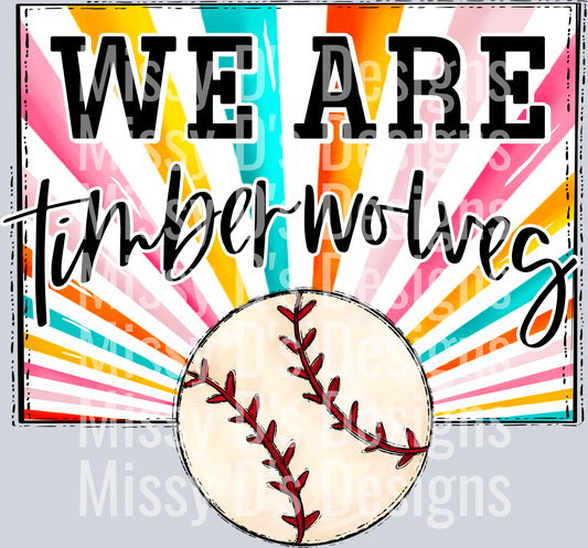sunburst WE ARE timberwolves baseball
