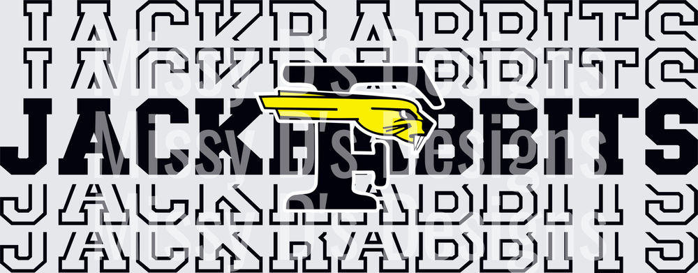Stacked Mascot Forney Jackrabbits black