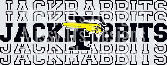 Stacked Mascot Forney Jackrabbits black