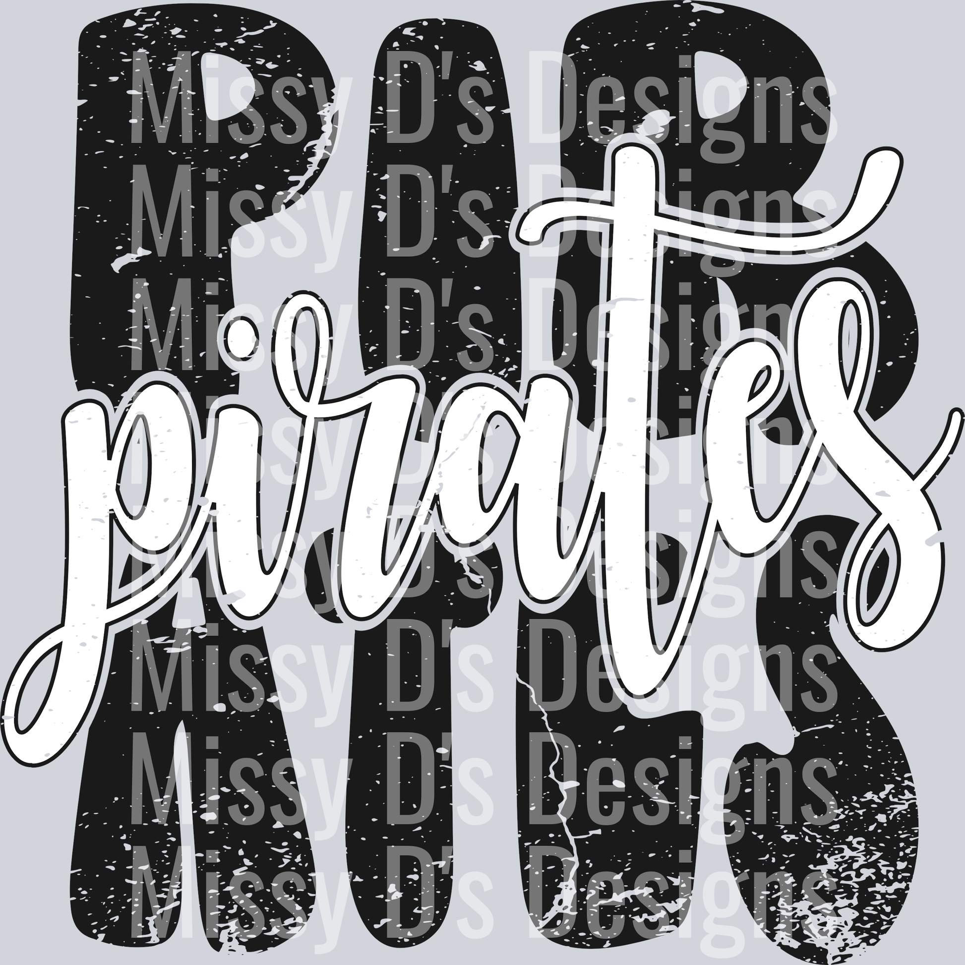 PiratesDistressedStackedCutoutBlackWhite