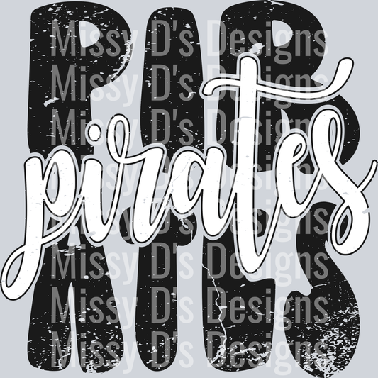 PiratesDistressedStackedCutoutBlackWhite