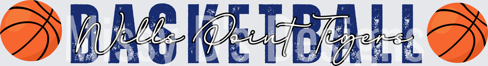 Wills Point Tigers Basketball Distressed Text Design