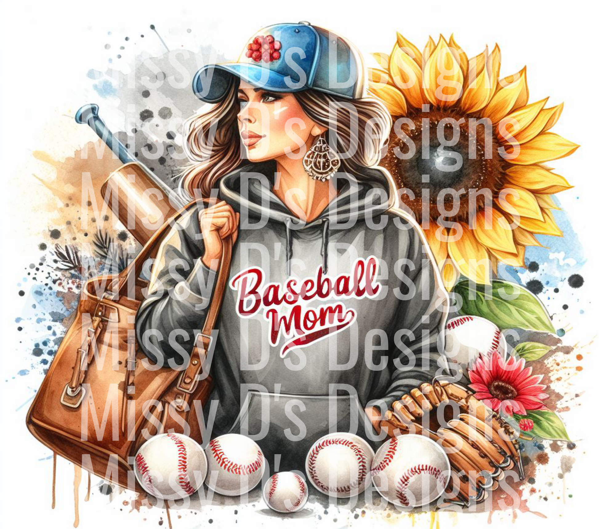 Baseball Brown hair mama