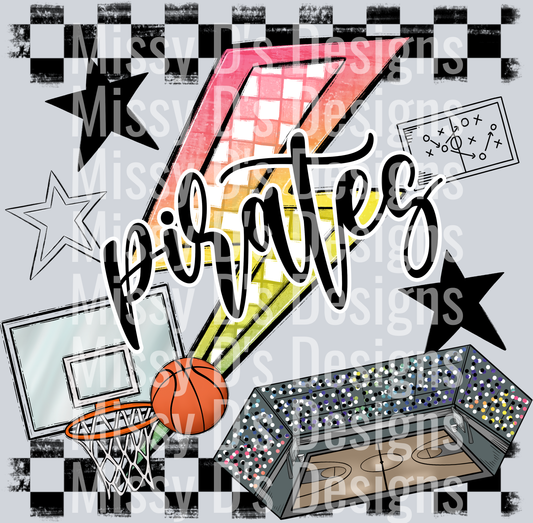 CHECKERED BOLT BASKETBALL pirates