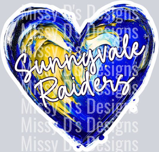 watercolor heart sunnyvale raiders