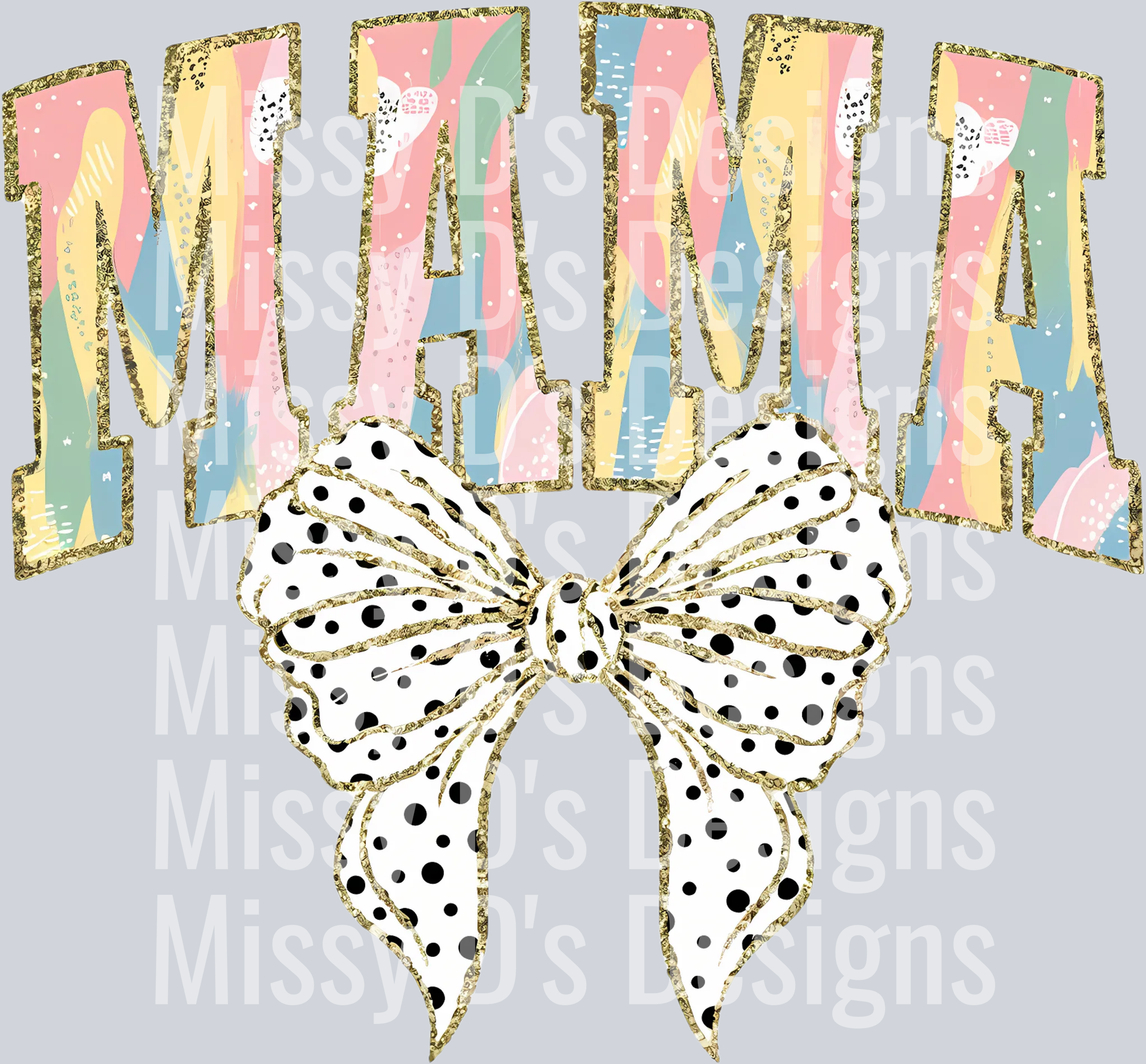 Mama Png, Colorful Coquette Glitter Png