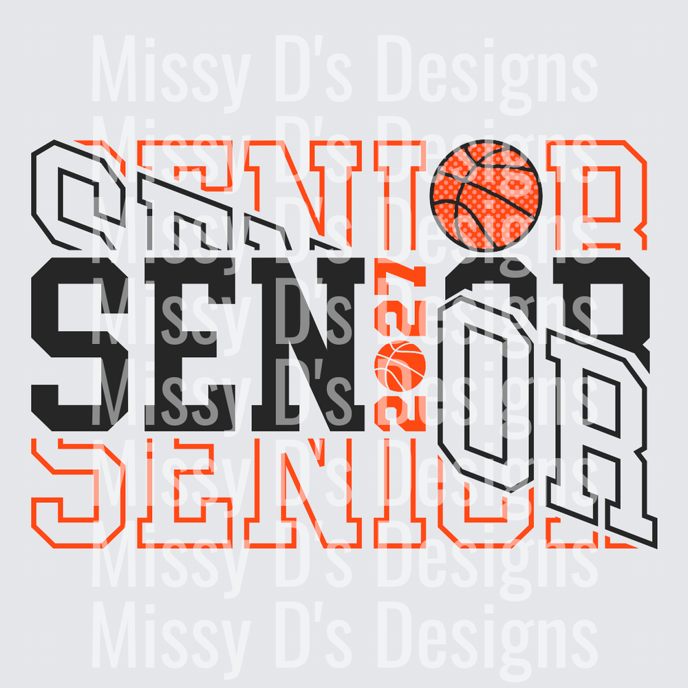 Basketball Senior 2027 Svg