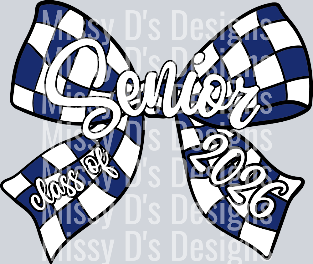 wills point senior classs of 2026 checkered bow  (1)