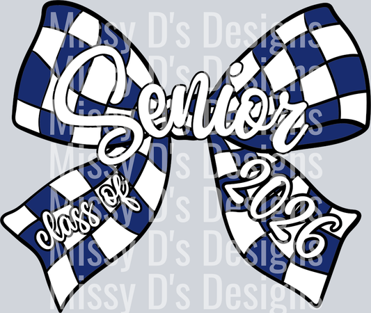wills point senior classs of 2026 checkered bow  (1)