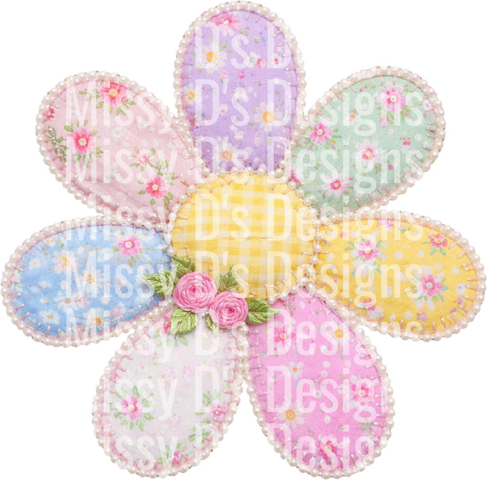 patchwork pastel sunflower