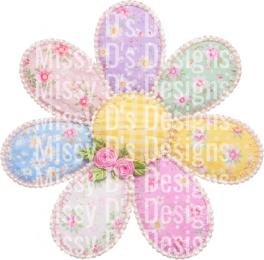 patchwork pastel sunflower