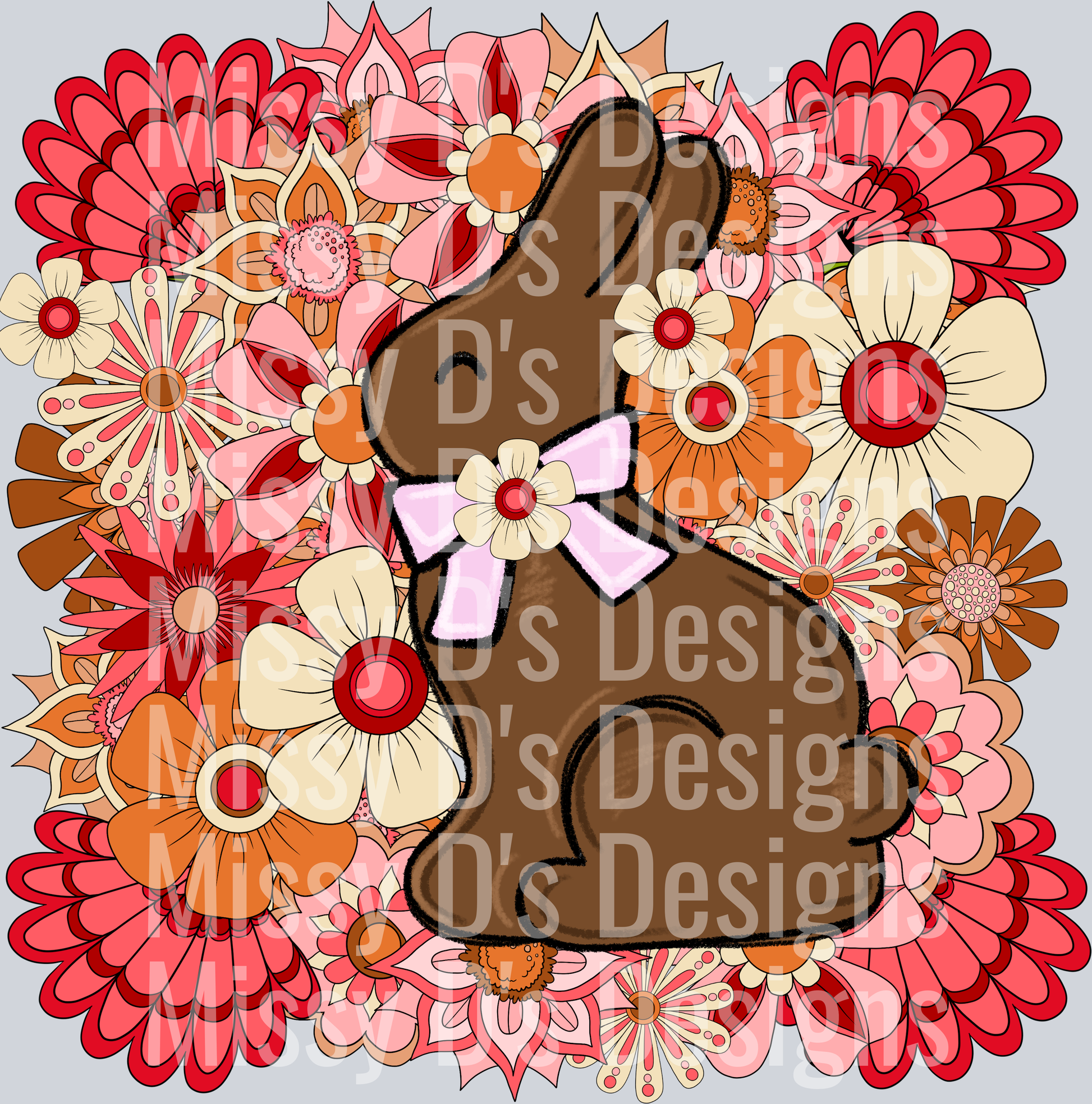 floral chocolate bunny