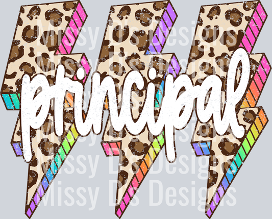 Leopard Lightning Bolt Principal
