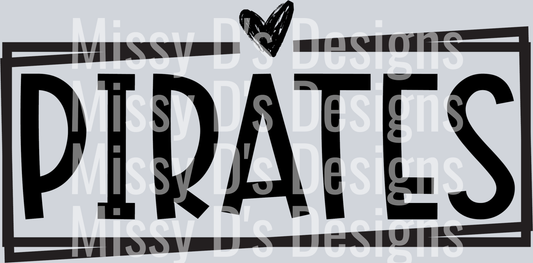 Pirates offset rectangle heart