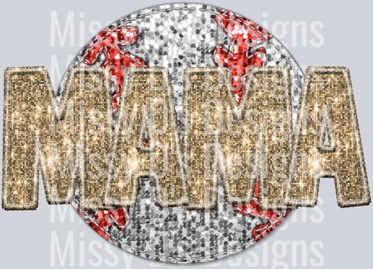 baseball mama light gold