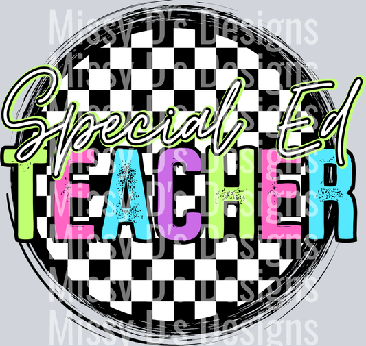 CheckeredCirclePinkSpecialEdTeacher