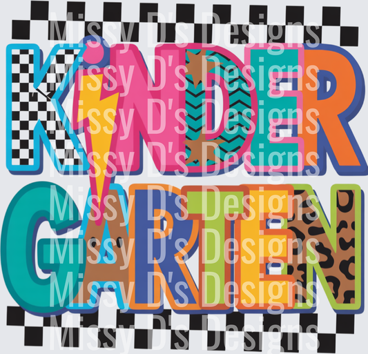 kindergarten checkered colorful