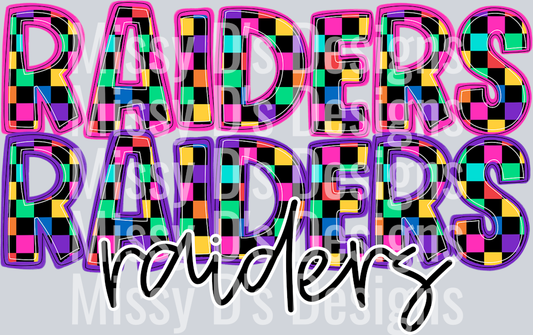 colorful check raiders