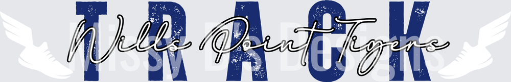 Wills Point Tigers Track Distressed Bold Letter Design
