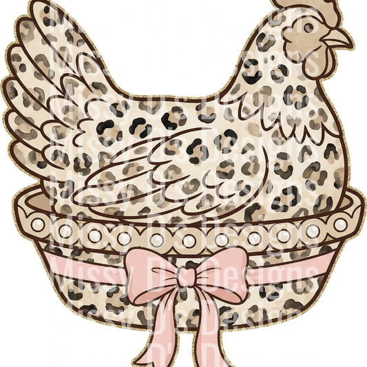 Vintage Easter Leopard Chicken Png