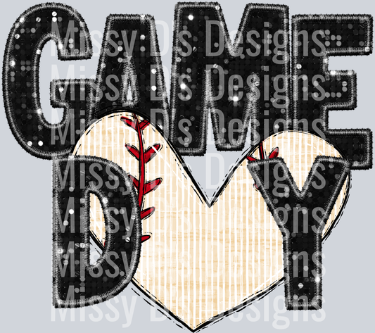 baseball heart game day