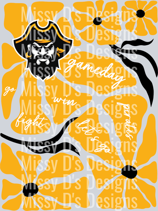pirates floral abstract