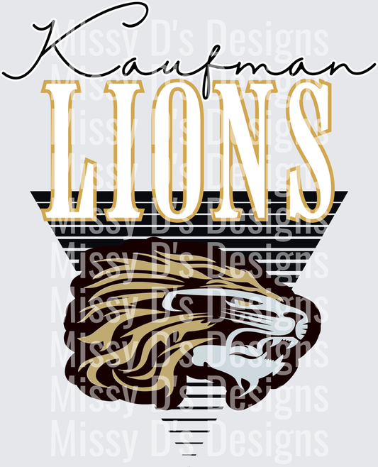 Triangle Striped Mascot Kaufman Lions (1)