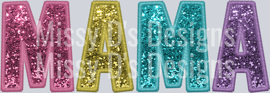 mama easter faux glitter