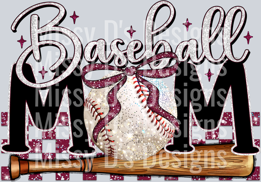 Baseball Mom maroon