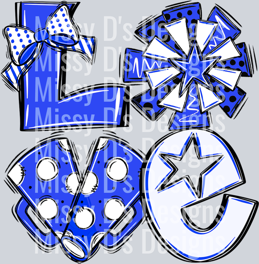 LoveCheerblueblkwht