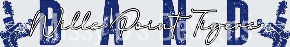Wills Point Tigers Band Marching Blue and White Design