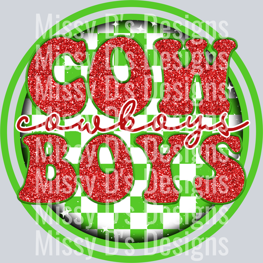 Christmas_Checker_Circle cowboys