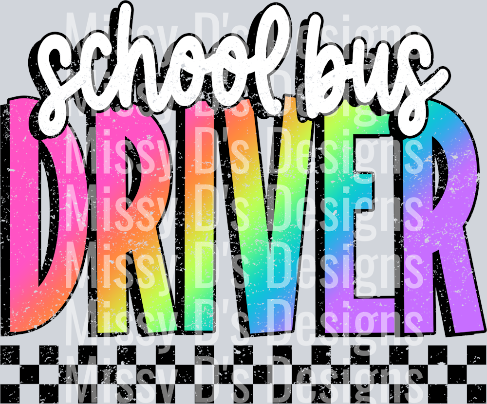Neon School Bus Driver