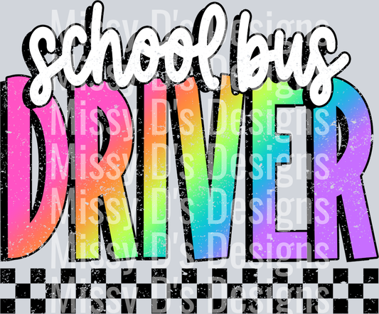 Neon School Bus Driver