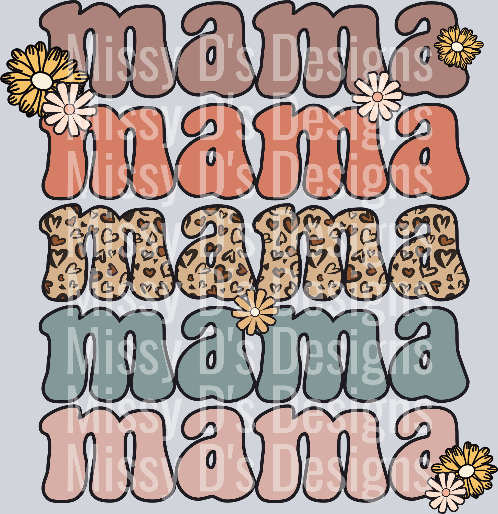 mama floral stacked