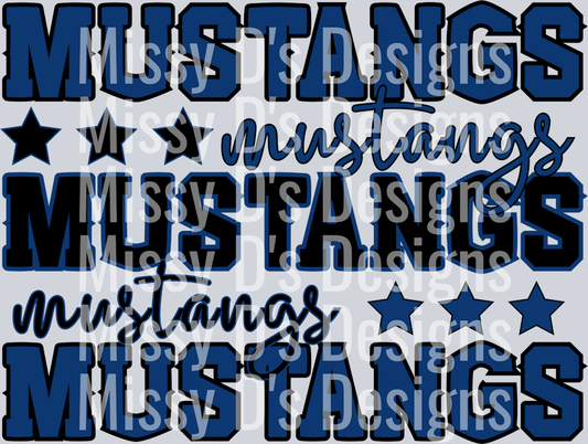 mustangs stacked blueblack