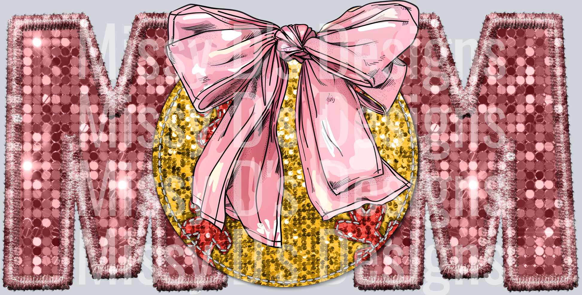 softball mom pink bow