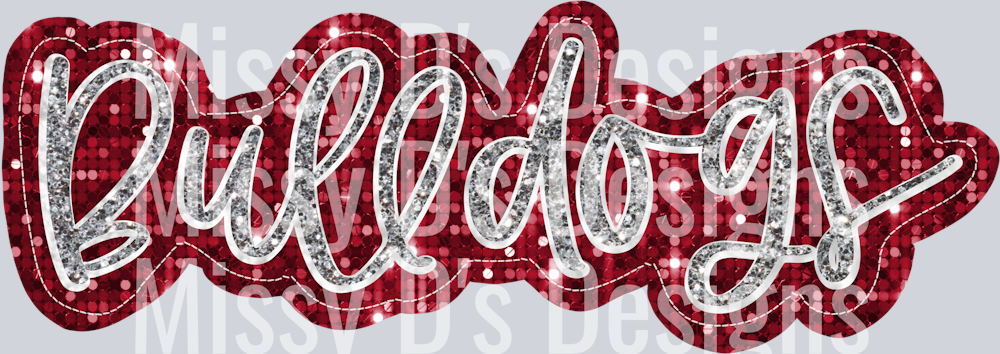 Bulldogs sequin maroon silver