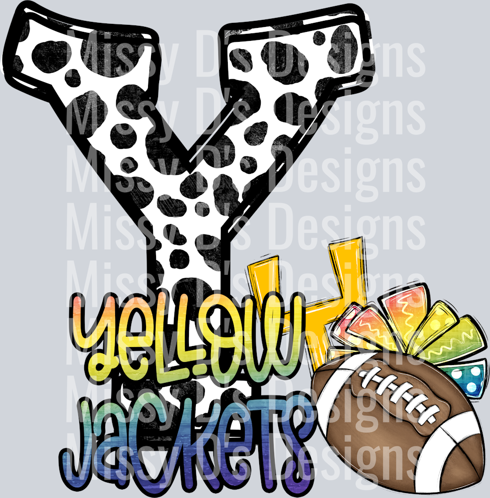 Letter rainbow yellow jackets2