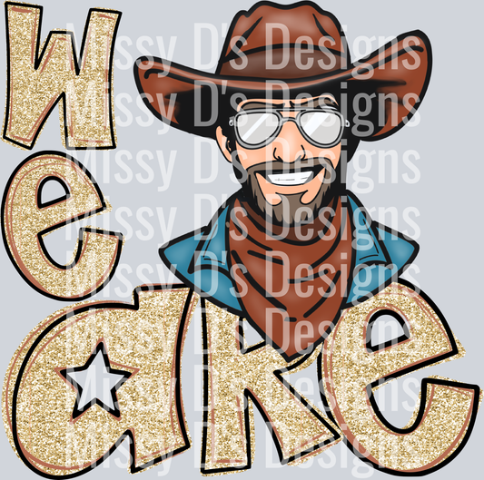 we are gold glitter cowboy