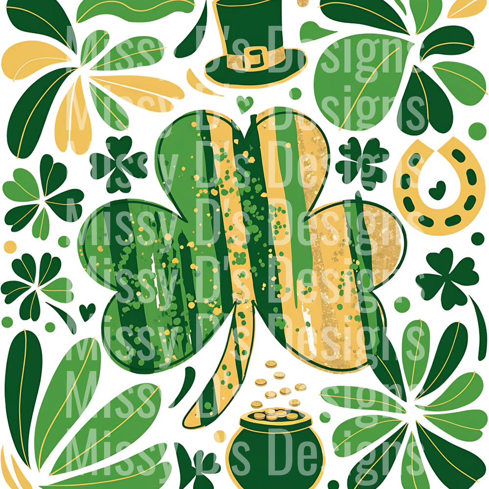 St Patrick's Day PNG, Boho Shamrock