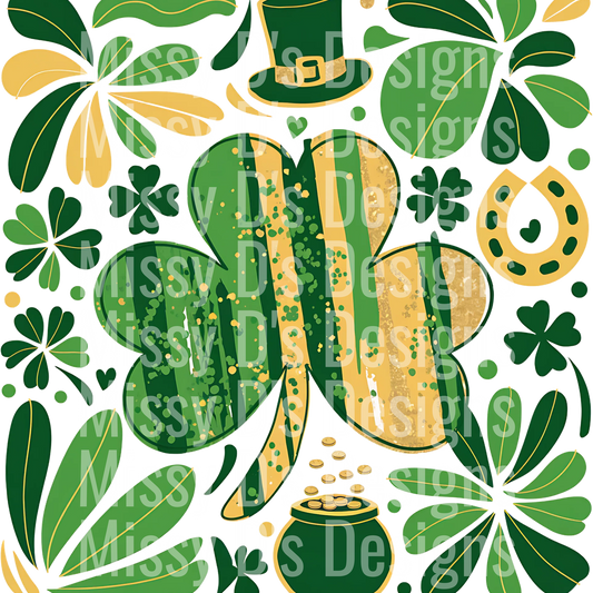 St Patrick's Day PNG, Boho Shamrock