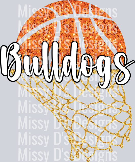 Basketball Net Faux Glitter Bulldogs