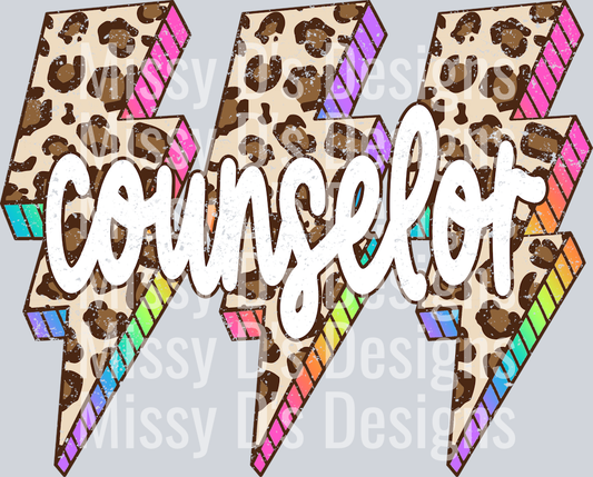 Leopard Lightning Bolt Counselor