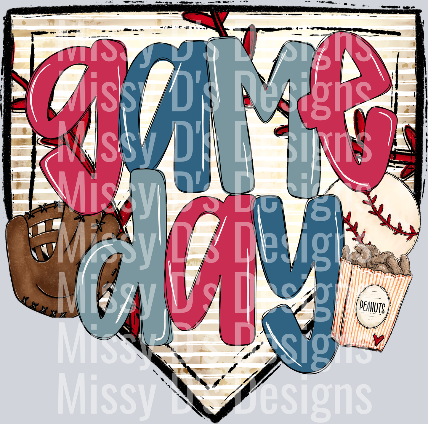 RED BLUE GAME DAY BASEBALL 4