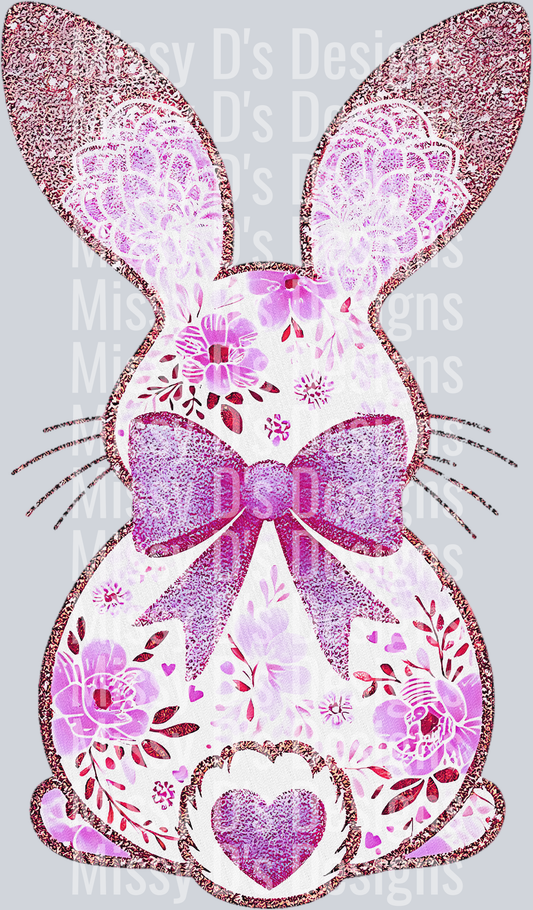 easter purple bunny heart tail
