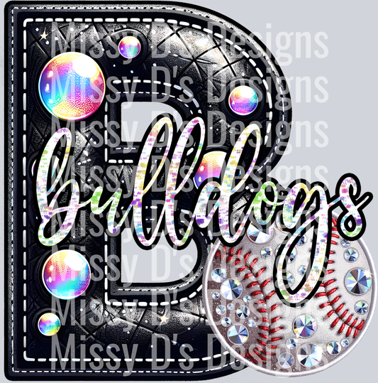 leather baseball bulldogs