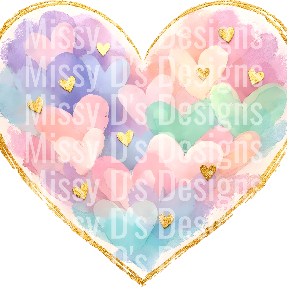 Easter Heart Brushstroke PNG