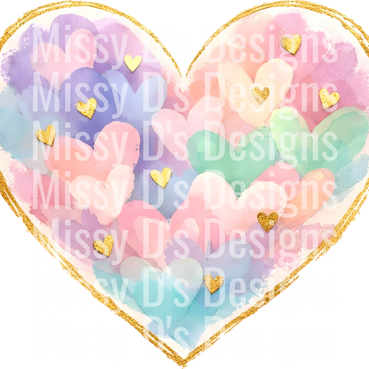 Easter Heart Brushstroke PNG