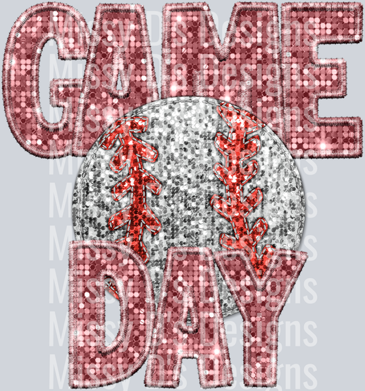baseball game day lt pink